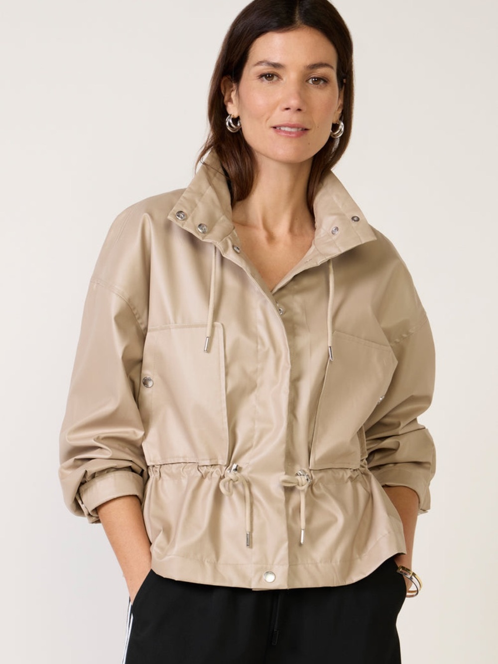 Avec Les Filles faux leather bomber